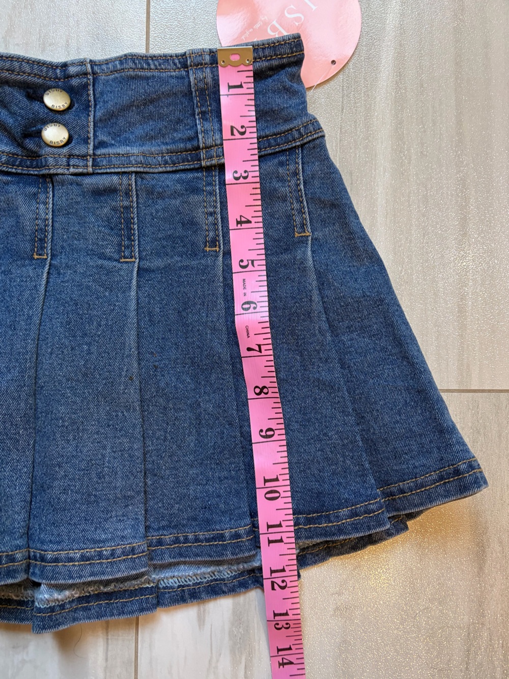 NWT Bisby Classic Pleated Preppy Western Stretch Denim Blue Jean Skort Girls 7 - Picture 8 of 10